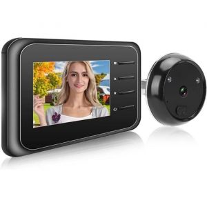 Sonnette vidéo numérique sans fil caméra judas LCD 24 pouces objectif HD grand angle 90 ° vision nocturne infrarouge