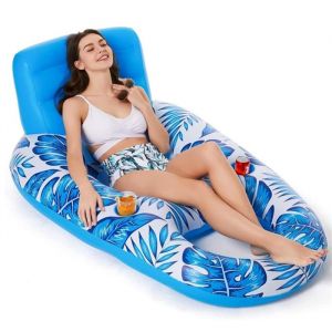 Bouee Piscine Adulte avec Porte Gobelet Fauteuil Gonflable de Piscine Matelas Gonflables Piscine