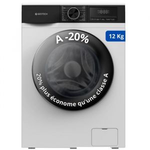 Lave-linge frontal GEDTECH GLL121400WH - 12 Kg - 1400 trmn - 16 programmes - Eco - Intensif -  Rapide  Trs Faible conso