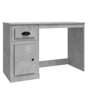 Haut de gamme - Bureau avec tiroir - gris b&eacute;ton - 115x50x75 cm - Bois ding&eacute;nierie EU03_8016340