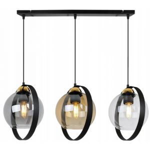 Lampe Suspendue - Light-Home - RING HAGA 2346/3/MIX - Verre - Noir/Or/Chrome