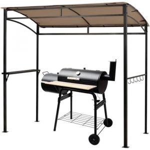 RELAX4LIFE Tonnelle de Barbecue Extérieur Auvent Tente pour Barbecue avec Étagère de Rangement & 5 Crochets Belvédère de Barbecue
