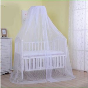 Ciel de Lit B&eacute;b&eacute; avec Support - Voile Grande Taille Moustiquaire D&eacute;corative - Blanc