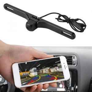 Dilwe Caméra WIFI de vue arrière avant de voiture Akozon Caméra de plaque dimmatriculation de voiture denregistrement moto recul