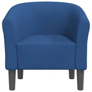 Fauteuil Salon Fauteuil cabriolet Relax bleu tissu S1413