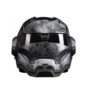 Casque Int&eacute;gral Adulte de Marque homme et femme Casque moto iron man homecoming marvelGris fonce Gris fonce#XL