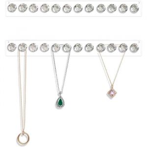 2Pcs Présentoir à bijoux en Acrylique Organisateur de Bijoux Mural Porte-collier Adhésif pour Collier Boucle doreille Bracelet