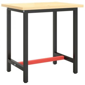 SALE 2026Support de table finition r&eacute;sistante Noir - Cadre de banc de travail Noir et rouge mat 70x50x79cm M&eacute;tal 7.4 Kg 465757