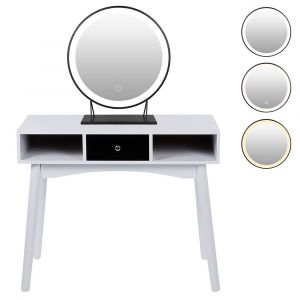 HEK Miroir &Eacute;lectrique Ronde De Miroir &agrave; Poser pour Coiffeuse 3 Modes de Lumi&egrave;res pour Cosm&eacute;tique