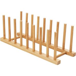 Égouttoir à assiettes en bambou égouttoir à vaisselle en boisétagère de cuisine en bois de bambou
