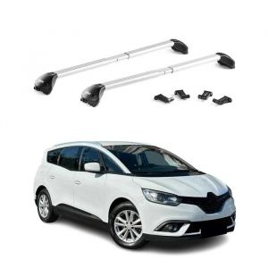 Barres de toit transversales pour Renault Grand Scenic 2017-2025 Alu Gris 2x ABE