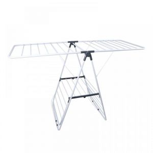 JEOBEST S&eacute;choir &Agrave; Linge Pliable S&eacute;choir sur Pied &Agrave; 2 Bras &Eacute;tendoirs &Agrave; Linge pour Balcon 2 Niveaux 147 &times; 56 &times; 985 cm