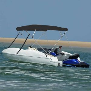 vidaXL Auvent bimini à 4 arceaux noir 243x244x137 cm toit bimini pour bateau housse de bateau auvent bimini pour bateau 94813