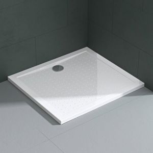 Mai & Mai Receveur de douche 70x80x4cm anti glisse bac à douche blanc rectangulaire LAR