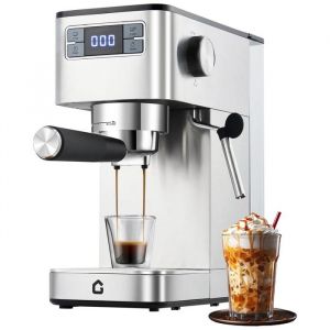 Machine &agrave; Expresso Garvee 20 Bars Porte-Filtre avec Mousseur &agrave; Lait Thermobloc Eau Chaude Indicateur de D&eacute;tartrage Compacte