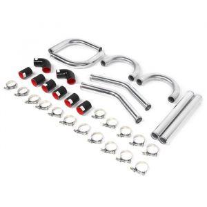 Vvikizy Kit de tuyaux intercooler 2po 51mm Kit de Tuyauterie Turbo Intercooler Universel Tuyau en Aluminium Tube auto intercooler