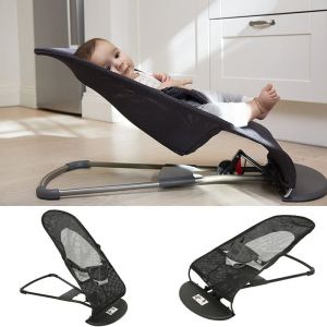 B.LIVEM Transat B&eacute;b&eacute; Balancelle 2 En 1 Noir r&eacute;glable en hauteur pour 0-2 ans charge 18kg pour dormir et jouer