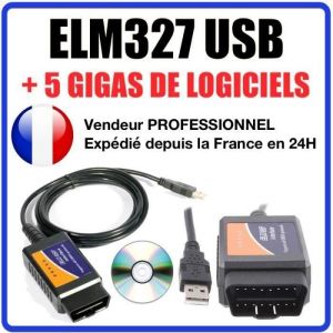 Interface diagnostique ELM 327 USB obd2 + LOGICIELS diagnostic obd OBDII elm327 by Mister Diagnostic&reg;