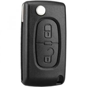 Coque clé 2 boutons Peugeot Compatible CE0523 clé à Rabat Pliable pour Peugeot 207 307 307S 308 407 408 607 3008 5008