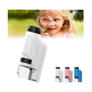 Microscope Portatif Petiscope Enfant avec Lumière LED Microscope Enfant PortableMicroscope De Poche EnfantMini