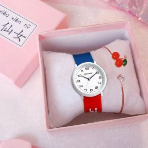 Coffret Montre Fille et Bracelet Fille + Bracelet Femme + Montre Femme + Pour Enfants Ado - Anniversaire cadeau de No&euml;l