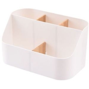 Organiseur de bureau bo&icirc;te de rangement fournitures de bureau pot &agrave; crayons avec compartiments en bois pour bureau &eacute;cole mai