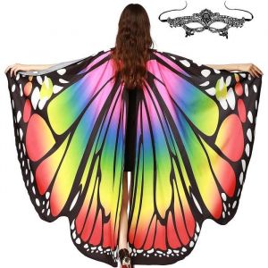 Cape de costume de papillon pour femme Ailes Papillon Deguisement Accessoire de costume dHalloween (D)