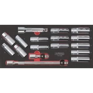 Module - KS TOOLS - 713.1026 - Module de douilles longues et accessoires - 1/2 - 17 pièces