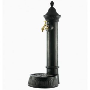 Fontaine à Poser Source en Fonte dAluminium Patinée Vert Anglais avec Robinet Fonctionnel en Laiton 2550x31x72cm