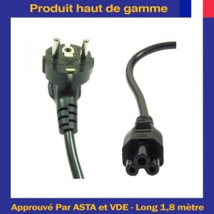 Cordon Pour Chargeur Ordinateur PC Portable Acer HP Toshiba Dell Sony UE/EU IEC 320 C5 C&acirc;ble Secteur Tripolaire en Tr&egrave;fle Schuko