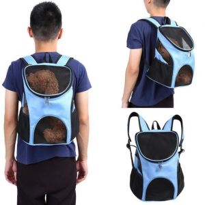 30*25*35cm Panier Sac Transport pour Chien - Chat avion Sac a dos ventral pour chien - Chat Porte chien ventral Confortable BLEU