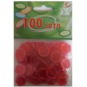 SACHET DE 100 PIONS MAGNETIQUES DE LOTO ROUGE