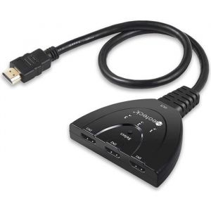 HDMI Switch Multiprise HDMI 3 Entrées 1 Sortie Hub HDMI Adaptateur Haute Vitesse 1080P Full HD Plaqué Or pour Sky Box PS3 PS4 Xbox