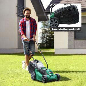 Tondeuse &Eacute;lectrique Sans Fil Autoport&eacute;e - CREMLANK - 220 V - 1600 W - 3600 tr/min - Moteur sans balais - VERT