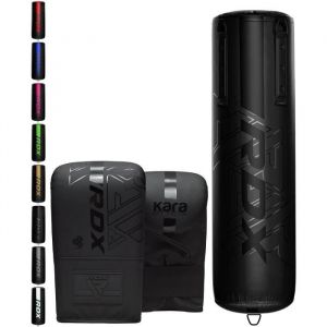 RDX Sac De Frappe Boxe Rempli Punching bag and Boxing gloves  Cuir Adulte Sac Gants de Boxe 40lb60lb Mat Noir 5ft