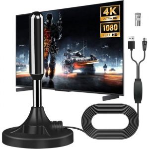 Antenne TV Int&eacute;Rieur Puissante Nouveau pour 2025 Antenne TNT Int&eacute;Rieur Puissante Portatif Antenne TV Int&eacute;Rieur C&acirc;Ble Coaxial De