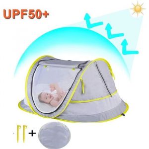 Tente Anti UV Bébé Lit de Voyage - Gris - Bébé - Mixte