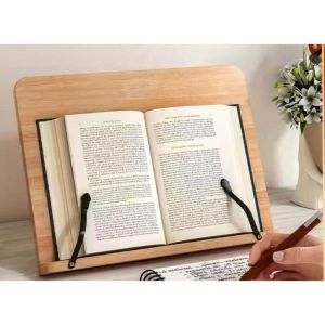 Support de lecture portable - [MARQUE] - Lutrin en Bambou - 28x20cm - Ajustable