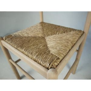 Chaise en paille de rivière - PISA - Remplacement 2 pièces - Marron - Bois massif