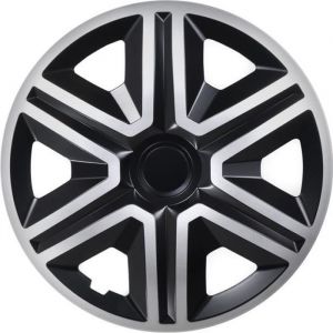 Enjoliveurs de roues ACTION noir-argent 14  lot de 4 pièces