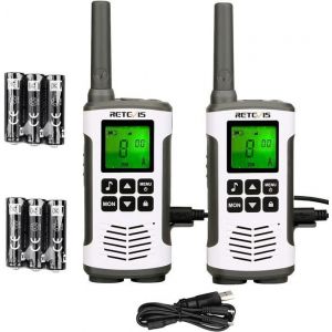 Retevis RT45 Talkie Walkie Longue Portée Rechargeable USB PMR446 Talkie-Walkie Professionnel16 Canaux 121 Codes VOX LED Camping