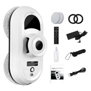 Robot Laveur de Vitre Laveur de vitre Automatique 5600pa syst&egrave;me de s&eacute;curit&eacute; Robot Nettoyeur vitre &agrave; t&eacute;l&eacute;commande 10 Chiffons