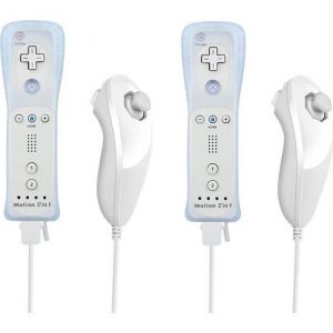 Manette - Nintendo - Wii - 2X T&eacute;l&eacute;commandes - Nunchuck - Compatible Motion Plus
