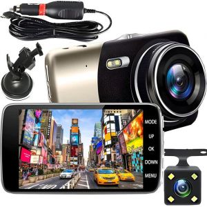 Dashcam Avant Arri&egrave;re Camera Embarqu&eacute;e Voiture 1080P FHD 4 Camera Voiture Grand Angle de 336 &deg; G-Capteur Vision Nocturne WDR 24H