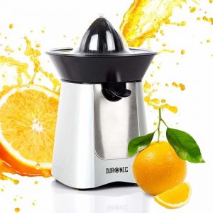 Duronic JE6 SR Presse-agrume &eacute;lectrique compact en inox de 100W - Bec verseur - 2 C&ocirc;nes interchangeables - Id&eacute;al pour jus