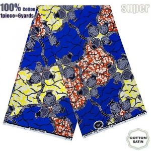 Tissu - Super Wax - Hollandais African Wax Fabric - 6 Yards - Haute Qualité pour Robe de Mariage et Blazer - Type 206
