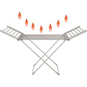 Etendoir Chauffant Sechoir A Linge Electrique avec 8 Barres Chauffantes Etendoir Linge Interieur Pliable Séchoir Chauffant