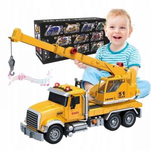 Camion Grue Jouet Enfant Jouet Grue de Chantier avec Son Camion D&eacute;panneuse Jouet Gar&ccedil;ons Cadeaux pour Enfants de 5 6 7 +Ans