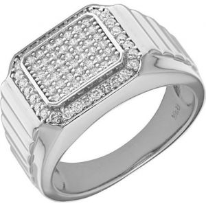 Bague Homme Argent fin 925 avec Oxyde de Zirconium 45121
