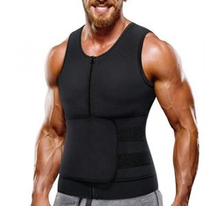 Gilet de Sudation Homme Sauna N&eacute;opr&egrave;ne pour Minceur Perte de Poids Ceinture de Sudation Fitenes Sports D&eacute;bardeur